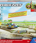Hot Wheels Mario Kart Thwomp Ruins Track Set With Luigi Die Cast Kart And Pull Back Launcher Piranha Plant Slide Playset For Kids