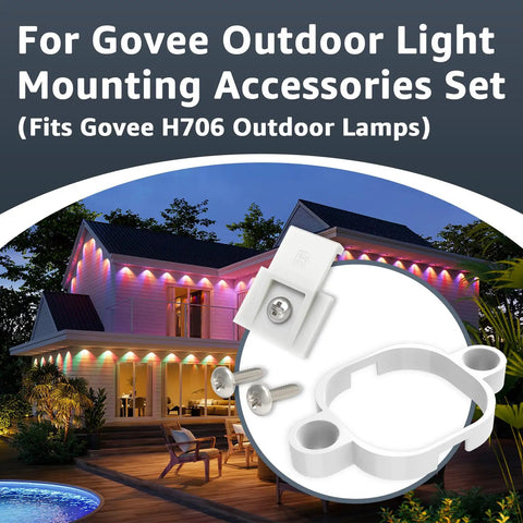 90 Pack Light Clips And 90 Self Adhesive Tape Screw Clips Mounting Kit For Govee Outdoor Lights H706A H706B H706C