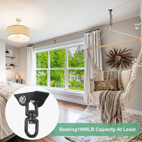 Beefy 360 Degree Swivel Swing Hangers Kit, 1200 Lb Capacity Stainless Steel Ceiling Mount For Hammock Chairs in indoor setting