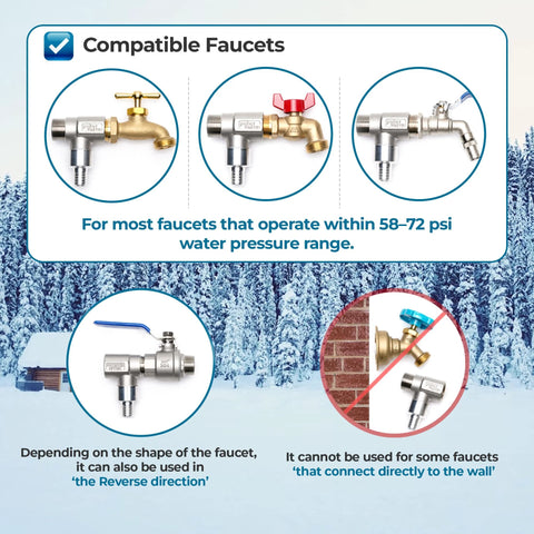 Polar Valve T-Type freeze-proof valve, 2-pack, stainless steel, 3/4 in NPT for professional installation