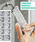 Tub And Shower Faucet Set With Rain Shower Head Chrome Tub Spout Single Handle Trim Kit Valve Included High Pressure Rain Shower