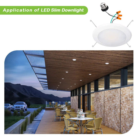 Easy Install Adjustable CCT LED Disk Light 5 6 Inch Flush Mount Recessed Ceiling Fixture outdoor patio application