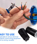 Hands installing wire with 36 Pack Waterproof Wire Nut Connectors For Outdoor Electrical Wiring, Weatherproof Twist-On Caps.