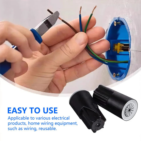 Hands installing wire with 36 Pack Waterproof Wire Nut Connectors For Outdoor Electrical Wiring, Weatherproof Twist-On Caps.