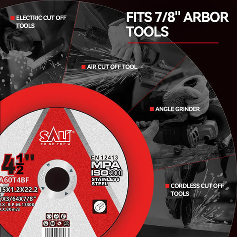Top Shelf Heavy Duty Fifty Pack Four Inch Half Ultra Thin Cutting Discs with aluminum oxide grit for angle grinders.