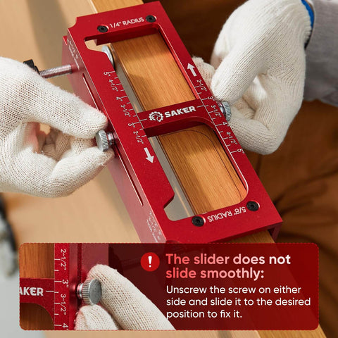 Person adjusting Heavy Duty Aluminum Alloy Door Hinge Jig And Deep Hole Pencil Set on a wooden door frame