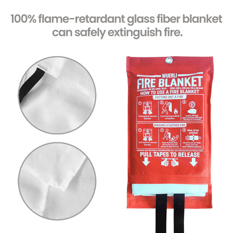 40x40 Inch Fire Blanket For Home And Kitchen 4 Pack Flexible Fiberglass Safety Blanket That Smothers Grease Liquid And Biofuel Fires