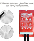 Two Pack Heavy Duty Fire Blanket For Home And Kitchen 40x40 Inch Emergency Safety Gear Smothers Grease And Liquid Fires