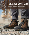 Steel Toe Work Boots For Men Safety Non Slip Puncture Resistant Comfort With Kevlar Midsole For Industrial Construction