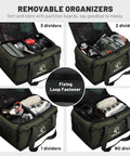 35L Tactical Camping Tote Organizer Duffel Bag, Waterproof Outdoor Storage with 3 Adjustable Dividers for Campsites
