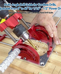 Portable Drill Guide For Dead Nuts Straight And Angled Holes Up To Sixty Degrees sharp drilling into wood with precision tools.