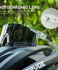 Photochromic Cycling Glasses For Men And Women Ride Ready Sports Sunglasses With UV400 Protection TR90 Frame on helmet