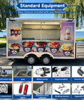 Straight Fire 13 Ft Fiberglass Food Truck Setup, Plug And Play Mobile Dessert Cart With Built In Air Conditioning, Dot Certified Sweet Shop Kit Ready To Roll And Cash Checks with standard equipment features.