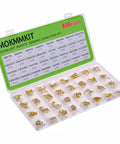 Ceramic Capacitor Assortment Kit With 32 Values, 800 Pieces, From 10pF To 10uF, 50V in resealable storage box.