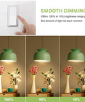 Retro Edison Style E26 LED Bulbs 60W Equivalent Dimmable A19 in use showing brightness levels from 100% to 10% with smooth dimming feature.