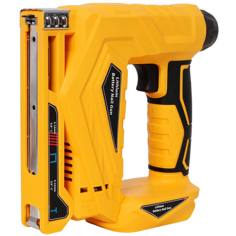Heavy Duty Cordless Brad Nailer Staple Gun Two In One Heavy Hitter For Woodworking 18 Gauge Battery Powered Fastener Driver Delivers Knockout Punching Power Without Air Hose Hassle Or Cord Snags No Sweat On Site