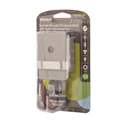 Outdoor 120 Volt Swivel Mount Photocontrol With Light Adjustment Bar for no fuss auto dusk to dawn exterior lighting in package