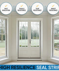 V Shape Weatherstripping For Doors Self Adhesive Foam Door Seal Strip Black 1/2 In By 1/2 In By 26 Ft in white door setup