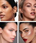 Real Good Titanium Flat Back Screw Back Stud Earrings In Crisp White 6Mm Post worn by diverse models showing various angles.
