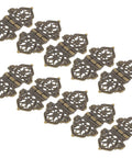 10 Piece Retro Bronze Zinc Alloy Hinges For Small Wood Boxes And Furniture in decorative pattern