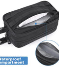 Rugged Men's Toiletry Bag For Travel And Gym Tactical Inspired Grooming Organizer with waterproof compartment and heavy duty zippers.