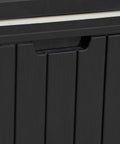 Close-up of the durable black design on a 9 Gallon Outdoor Beverage Cooler With Insulated Ice Chest that holds 40 cans for backyard parties.
