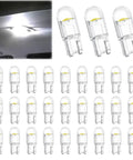 30 Pack 194 LED Bulbs T10 Wedge COB Ultra Bright 6000K Cool White For License Plate, Interior, Dashboard And Dome Lights