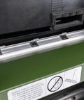 Close-up of the Absolute Knockout 13 Inch Benchtop Planer Spiral Cutterhead and settings for precision use.
