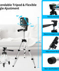 Self Leveling Laser Level With Tripod And Magnetic Base, 98.5ft Green Cross Line Laser For Tile, Picture Hanging, DIY And Home Improvement, Easy Brightness Adjustments, Includes AA Batteries And Carrying Pouch, Bang For Your Buck, adjustable tripod