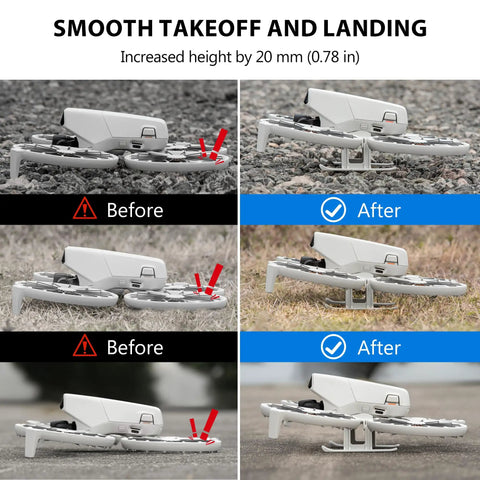 Comparison of Flip Drone before and after using Foldable Height Extended Landing Gear For Flip Drone Accessories A Tough Kickstand
