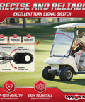 Golf cart with Deluxe 12V LED Headlight And Taillight Kit For 1993 Up Club Car DS Gas And Electric Golf Carts Street Legal