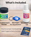 Germ Transfer Visualization Kit With Glow In The Dark Powder And Gel That Glows Under Blacklight for Classroom Lab Demonstrations