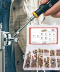 High Performance Threaded Screw Inserts For Wood Featuring Quick Hex Socket Connectors Dead Nuts Secure Furniture Hardware No Stress Diy Build Supplies kit with tools and inserts.
