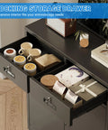 Heavy Duty Metal Storage Cabinet With Doors And Shelves, 36 Inch Tall Locking Cabinet With Two Drawers, open drawer view