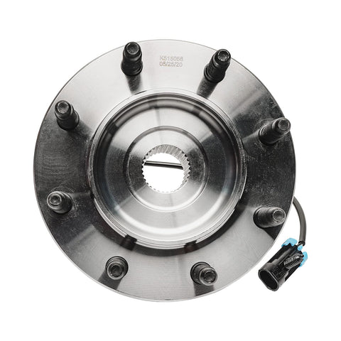 4X4 Front Wheel Bearing Hub Assembly For Silverado 2500 HD 3500 Sierra Avalanche Suburban GMC Yukon XL 2500 8 Lug Replacement Wheel Hub Compatible With Heavy Duty GM Trucks, front view
