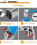 Close-up features of Beefy 20 Ton Hydraulic Gear Puller Set With Interchangeable 2 Or 3 Jaw Heads For Wheels Hubs And Rotors