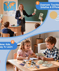 Kid Friendly Realistic Play Money Set With Bills And Coins, Hands On Math Manipulatives For Learning Addition Subtraction