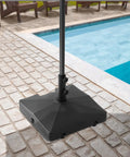 Beefed Up Heavy Duty Outdoor Umbrella Base Fillable To 100 Pounds With Wheels For Easy Move And Stable Support Universal Fit