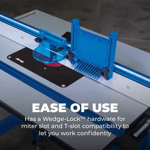 Real Deal Adjustable Featherboard For Router Table And Table Saw Safety Workholding Wedge Lock Mount with T-slot compatibility.