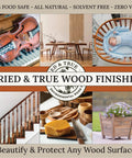 Tried & True wood finishes with Danish Oil Wood Finish Quart Pure Polymerized Linseed Oil for various wooden surfaces.