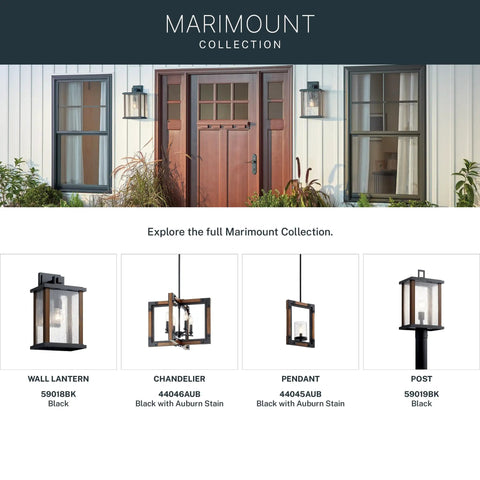 Outdoor Wall Light Sconce With Black Finish And Clear Ribbed Glass, 1 Light Exterior Fixture on house exterior, Marimount Collection