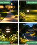 Pagoda Low Voltage Landscape Path Lights 12V Outdoor LED Bronze Three Tier Lanterns Replaceable 4W 2700K G4 Bulb Aluminum Walkway Lighting