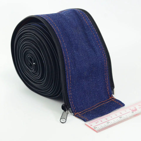 Blue Cowboy Zipper Jacket For TIG Welding Cable Cover And Plasma Cutter Torch Cable Shield 25 Feet Length 7.5 Meters Protective Sleeve For Welding Cords Heavy Duty 1 Piece.