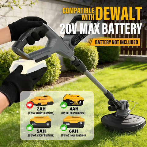 Cordless 12 Inch Weed Wacker With Auto Line Feed 9 Spool Pack 20V Max Battery Compatible String Trimmer For Lawn Yard And Garden Cleanup Bare Tool No Battery Included shown in garden setting