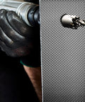 Three Quarters Inch TCT Carbide Hole Saw For Metal Wood Plastic And Stainless Steel With Arc Cutting Groove Design And Spring Eject For Clean Burr Free Holes 19mm Hole Cutter Built Beast Tough being used on metal surface