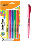 Fresh Chisel Tip Highlighters In Assorted Fluorescent Shades With Smooth Glide Ink Top Pick For Campus Grind Study Sessions And Back To School Staples, 5 pack of colorful markers