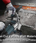 Heavy Duty Electric Concrete Saw With Brushless Motor And Wall Chaser Ring Cutter For Granite Stone Slotting 8800 Watt cutting through concrete wall.