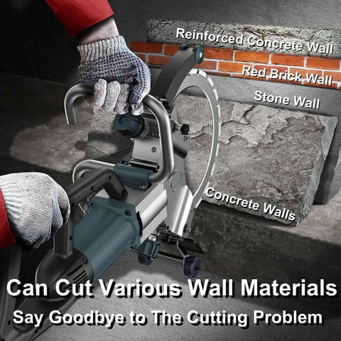 Heavy Duty Electric Concrete Saw With Brushless Motor And Wall Chaser Ring Cutter For Granite Stone Slotting 8800 Watt cutting through concrete wall.