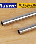Etauwe 304 stainless steel round tubes, 1/4 in OD, 12 in long, two pieces