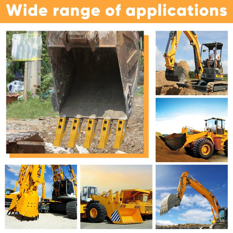 Five Set Trenching Bucket Teeth Kit For Skid Steer Backhoe Bolt On Teeth with various excavator and loader applications